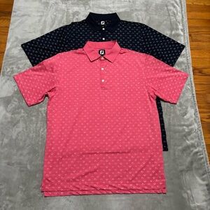 Foot Joy Golf Polo Shirts Weather AOP Men’s Size Large Lot of 2